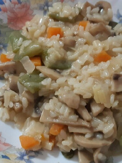 Una foto de Risotto de verduras al Cabrales