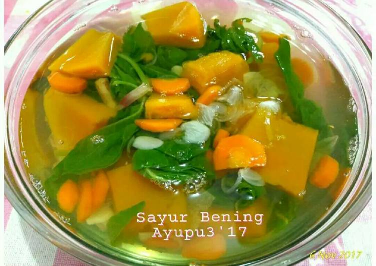 Cara memasak -📑 Sayur bening bayam, labu, Enak Banget