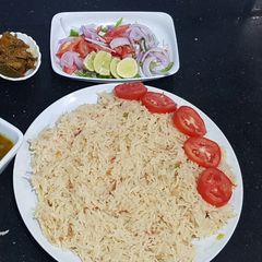 A picture of Tarka Chawal with Massoor Daal.