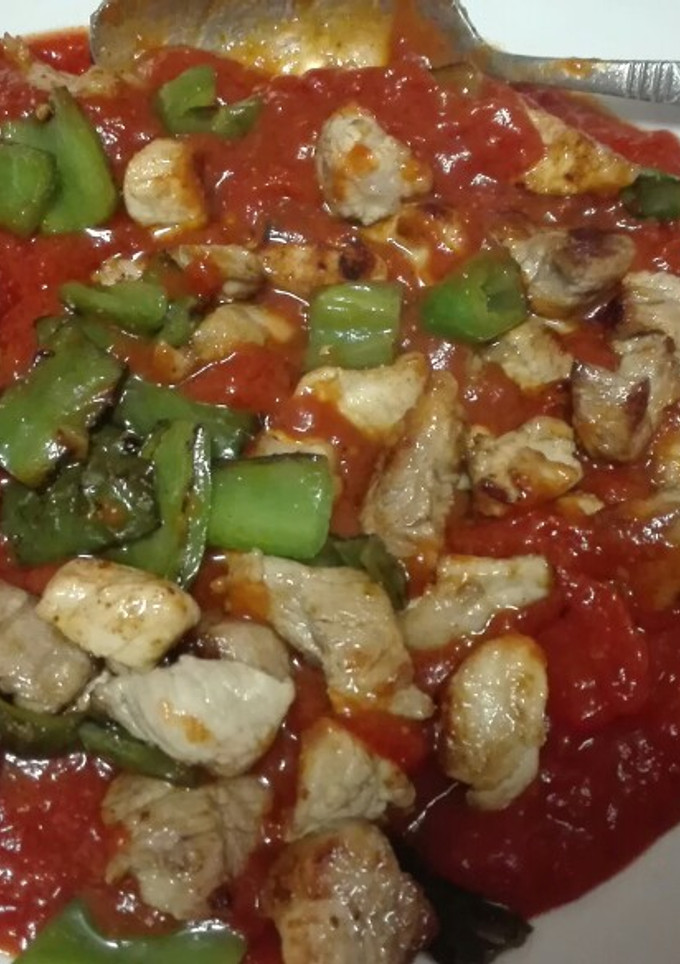 Una foto de Frita con magra y pimientos