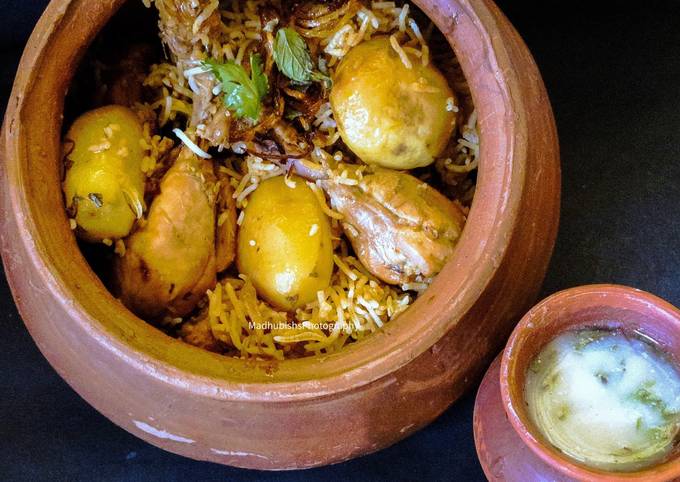 Kolkata style Chicken Biryani & Burhani