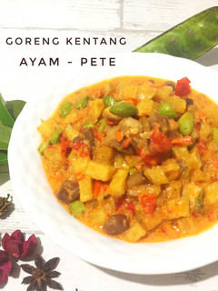 Foto resep Sambal goreng kentang ayam pete dengan kuah
