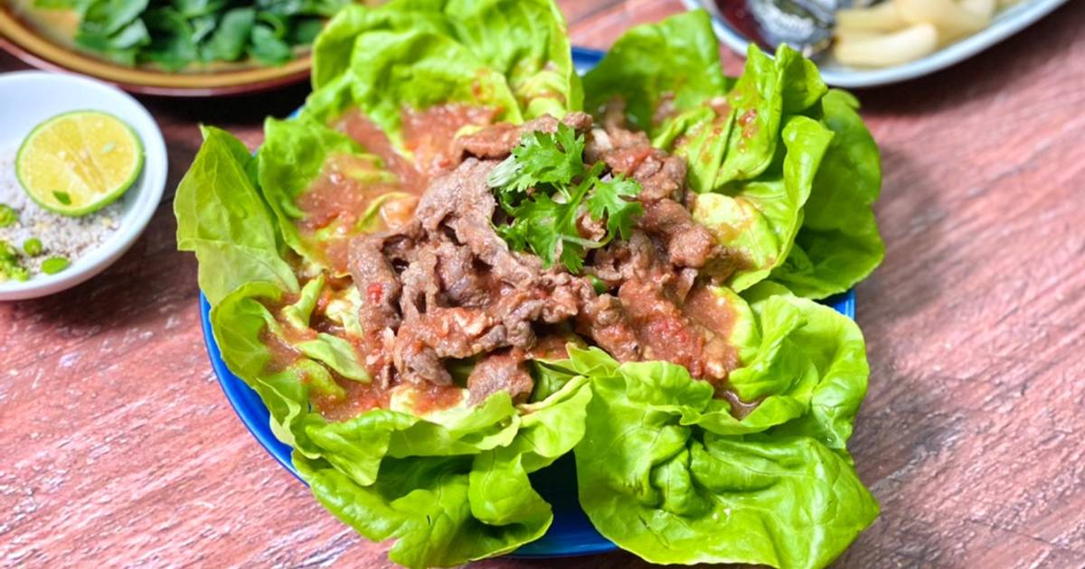 Cách Làm Món Xà Lách Sốt Thịt Bò của Rose Truong - Cookpad