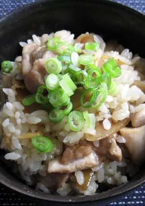 A picture of Chicken & Gobō Mazegohan.