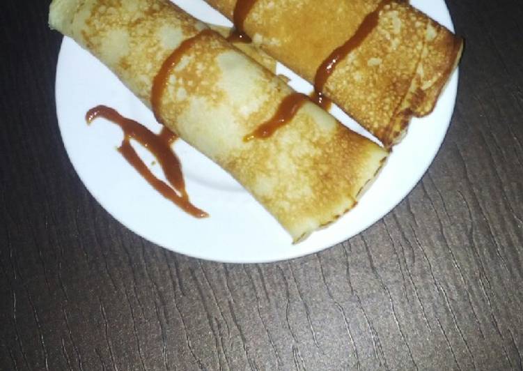 Steps to Cook Great Crêpe with homemade caramel syrup | So Delicious Food Recipe From My Kitchen