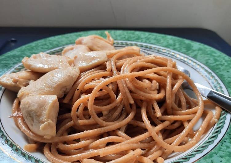 Langkah Mudah untuk Membuat Spaghetti ayam (menu diet) Anti Gagal