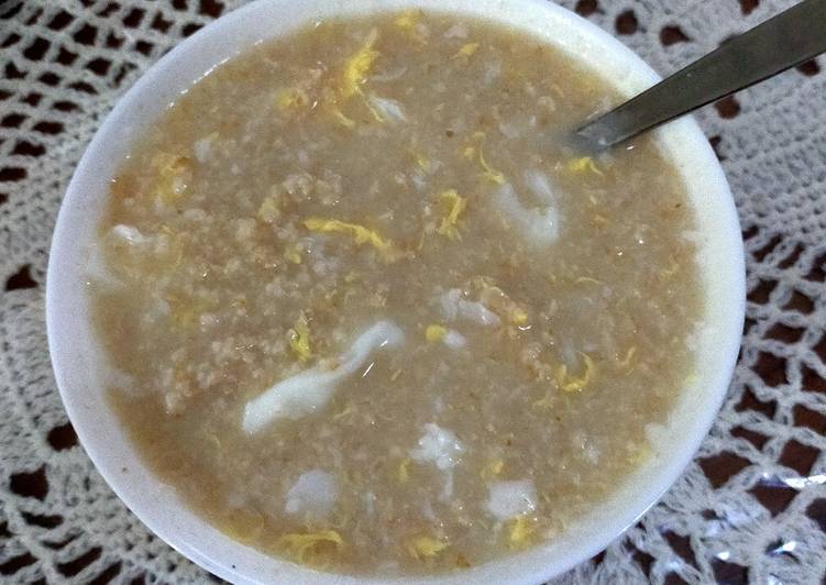 Resep Populer Bubur oat meal telur (256 kalori) Ala Rumahan