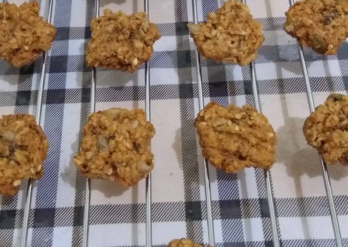 Cara Gampang Membuat Oat n seeds cookies (cemilan sehat) Anti Gagal