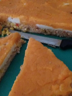 Una foto de Tarta de calabaza, pollo y choclo