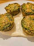 Tortini di spinaci e ricotta su crema di Parmigiano