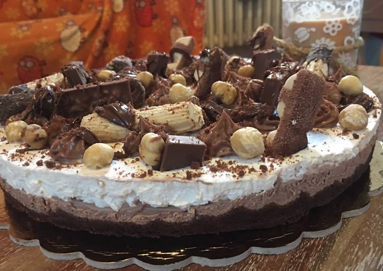 Steps to Make Veloce Cheesecake bicolore Kinder e nocciole