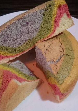 彩色戚風蛋糕（無色素） 的食譜成品照片