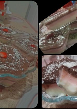 صورة لوصفة تحليات الطبقات بثلاث نكهات🥲
