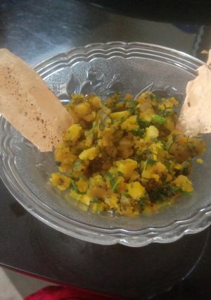 A picture of Redish and leaves sabji with besan.