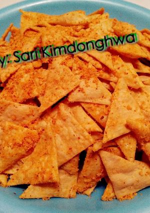 Foto resep Kripik Pangsit rasa keju pedas