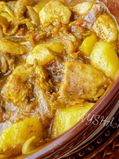 A picture of Chicken-potato curry.
