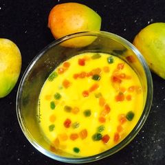 Mango Custard with Tutti-Frutti A picture of Mango Custard with Tutti-Frutti.
