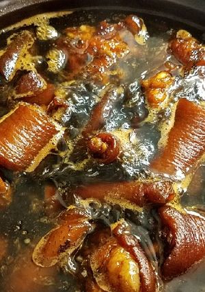 A picture of Ginger Vinegar pork trotters and eggs 醋姜猪蹄蛋#postpartum recipe#.