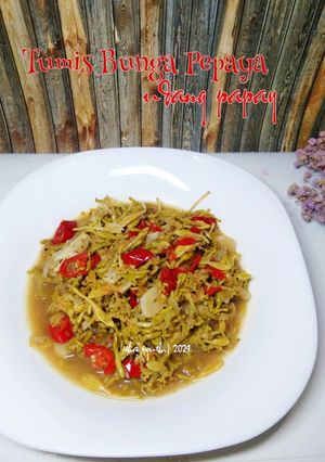 Foto resep Tumis Bunga Pepaya mix Udang Papay