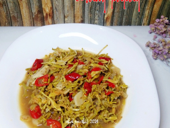 Cara Gampang Menyiapkan Tumis Bunga Pepaya mix Udang Papay, Lezat