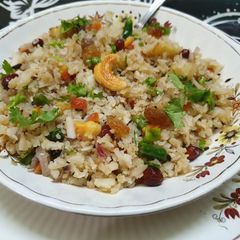 A picture of Flattened Rice Nutty Pulao.