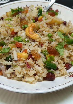 A picture of Flattened Rice Nutty Pulao.