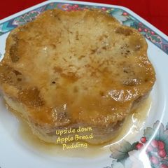 A picture of Upside down Apple Bread Pudding.