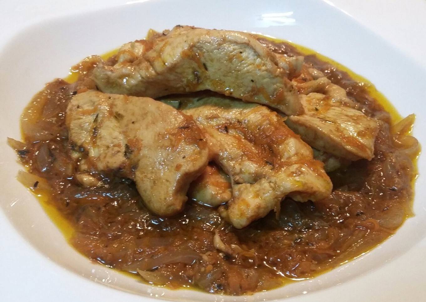 Pollo en salsa de P.X