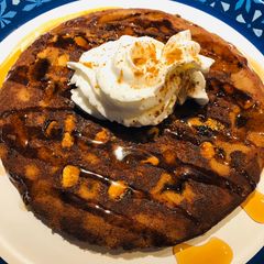 A picture of Brownie Peanut Butter Cake Pancakes 🥞.
