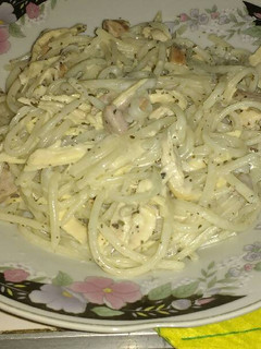 Una foto de Espaguetis con Pollo y Crema de Leche