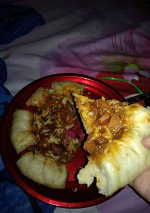 Foto resep Pizza pinggiran sosis Teflon Rumahan