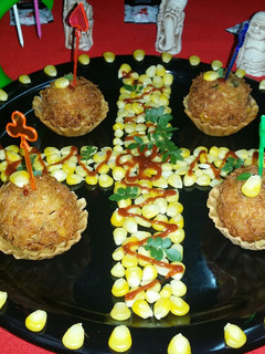 A picture of Corn croquettes basket.