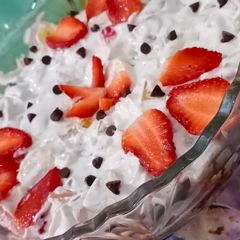 Fruit cream bread pudding A picture of Fruit cream bread pudding.