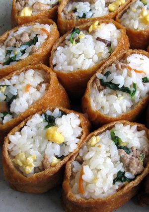 A picture of Soboro Mixed Inari-zushi.