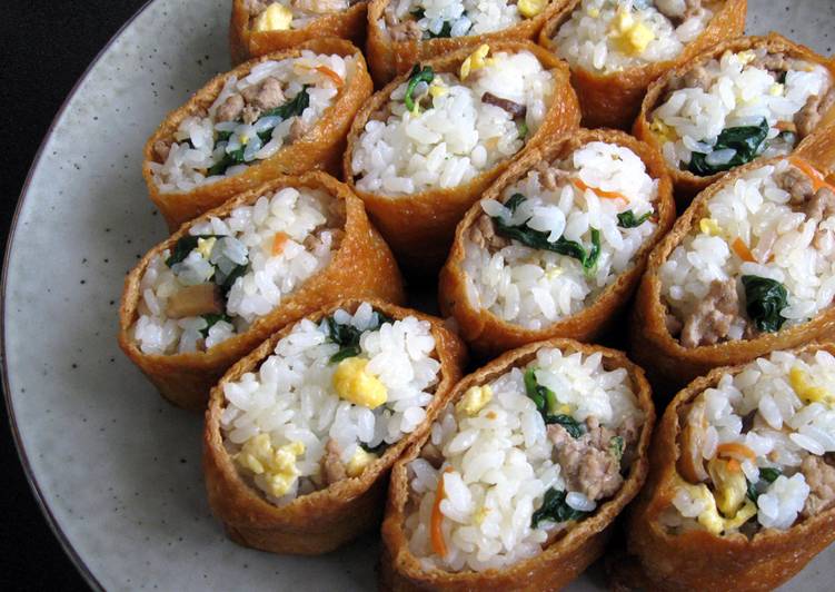 Simple Way to Prepare Quick Soboro Mixed Inari-zushi