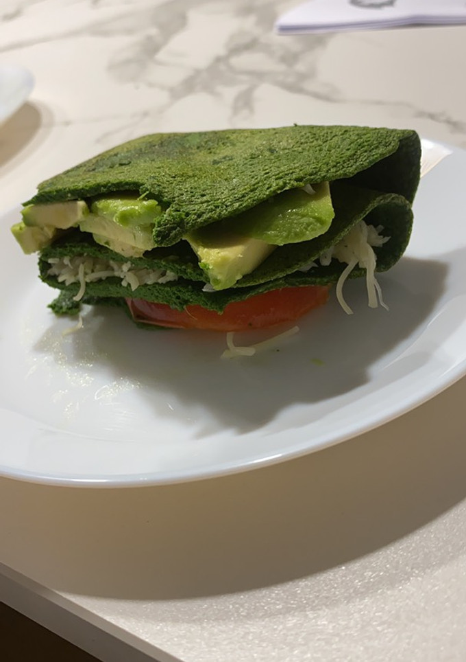 Una foto de Creps de espinacas
