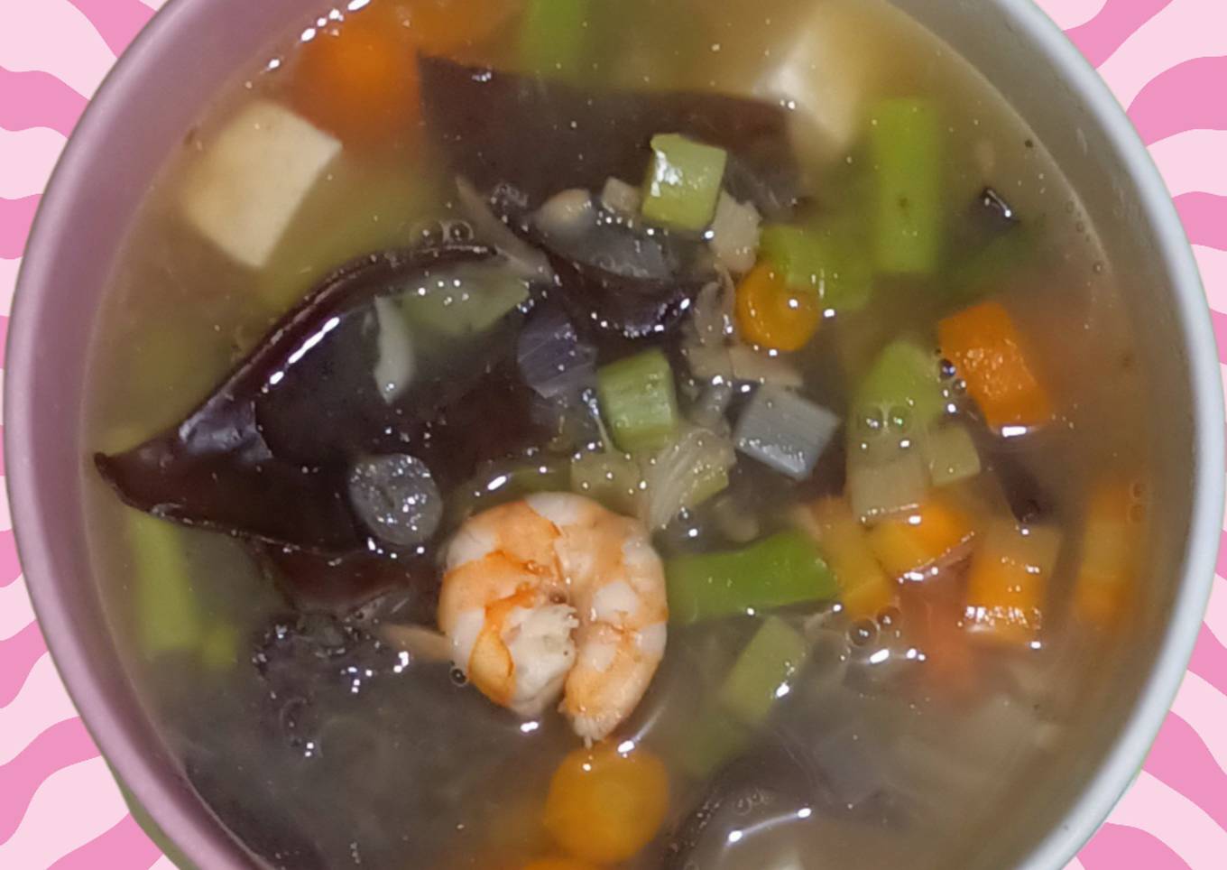 Sup Jamur Kuping Kaldu Udang