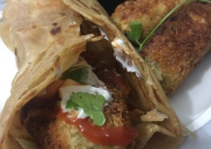 Cutlets Paratha Roll Recipe