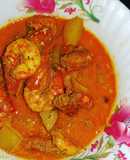 Prawn malai curry or galda chingri macher malai curry
