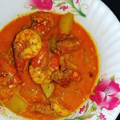Prawn malai curry or galda chingri macher malai curry A picture of Prawn malai curry or galda chingri macher malai curry.