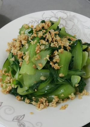 Hình của món Rau cải theo mùa xào tỏi.