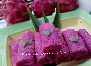 Foto resep Roll omelette dragon fruit (dadar gulung buah naga)