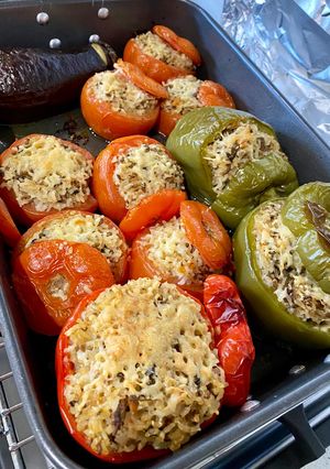 Foto resep Gemista / Greek stuffed tomatoes and peppers