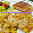 Crispy Potatoes & Pan Fried Salmon with Summer Salad