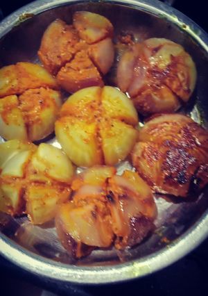 A picture of Fried small onion veg.