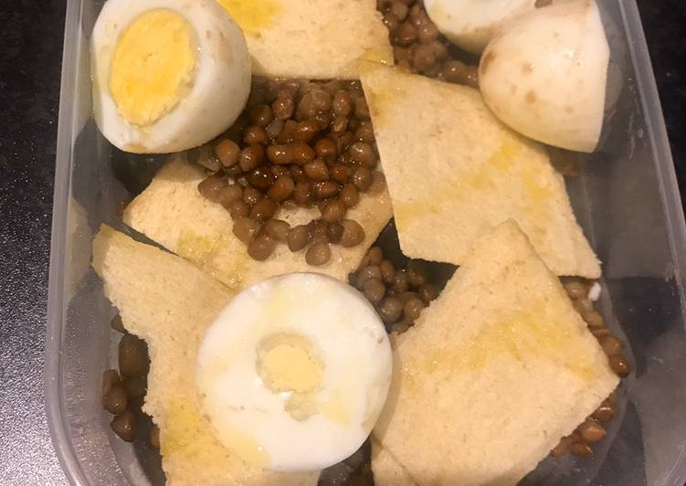 Steps to Make Homemade Gluten free boiled eggs with lentils