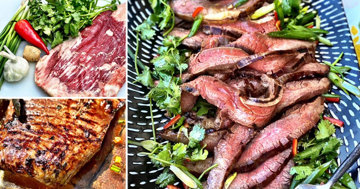 Grilled Flank Steak and Scallions Recipe