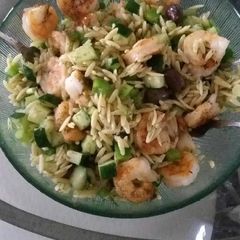 A picture of Orzo with dill pesto.