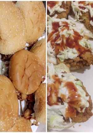 A picture of Zinger burger #cookpadramadan.