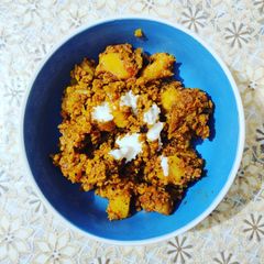 A picture of Potato Soya Keema.